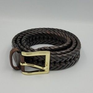 Aga weaved bonded leather belt Mens Brown Sz 36